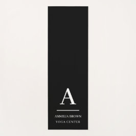 Minimalistische moderne zwart-wit monogramstijl yogamat