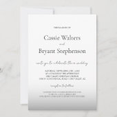 Minimalistische moderne zwart-wit ombre bruiloft kaart (Voorkant)