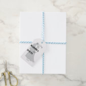Minimalistische moderne zwart-wit paar silhouet cadeaulabel (Met Touw)