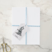 Minimalistische moderne zwart-wit paar silhouet cadeaulabel (Met Touw)