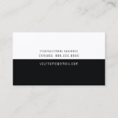 Minimalistische Moderne zwart-wit promotor Visitekaartje (Achterkant)