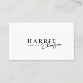 Minimalistische moderne zwart-wit scanbaar visitekaartje (Voorkant)