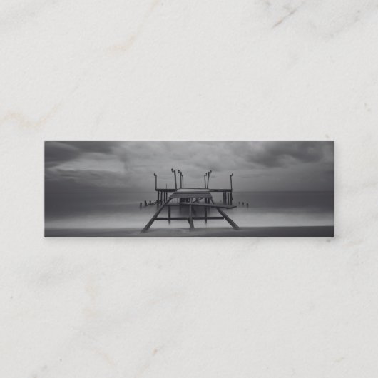 Minimalistische moderne zwart wit schone foto mini visitekaartje (Voorkant)