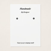 Minimalistische moderne zwart-wit sieraden display visitekaartje (Voorkant)
