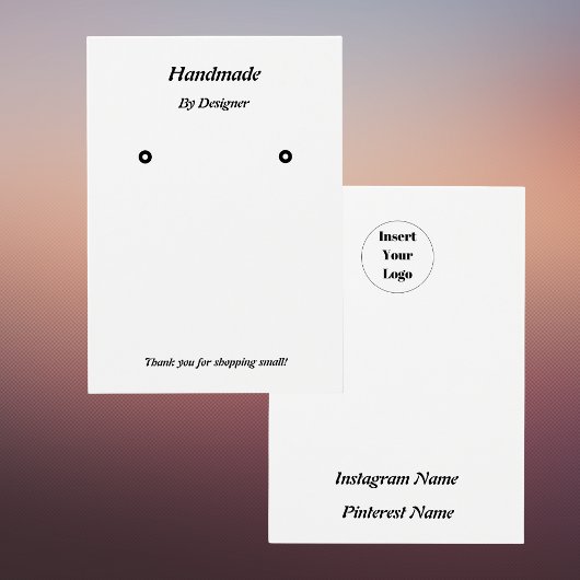 Minimalistische moderne zwart-wit sieraden display visitekaartje