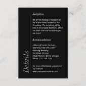 Minimalistische moderne zwart-wit trouwinformatie informatiekaartje (Voorkant)