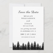 Minimalistische Moderne Zwart Wit Winter WeddingQR Save The Date (Voorkant)