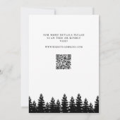 Minimalistische moderne zwart-wit wintertrouwQRCod Save The Date (Achterkant)