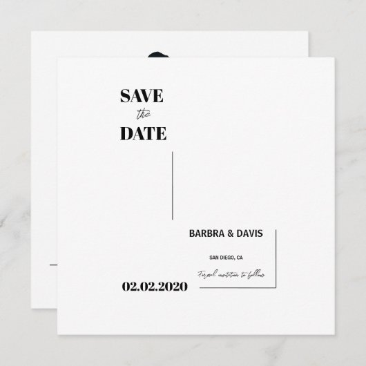 Minimalistische moderne zwart-witscan naar RSVP-ka (Voorkant / Achterkant)