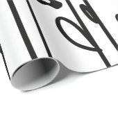 Minimalistische moderne zwart witte doodle bloemen cadeaupapier (Rol Hoek)