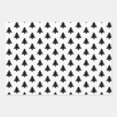 Minimalistische moderne zwart-witte kerstbomen inpakpapier vel (Voorkant 3)