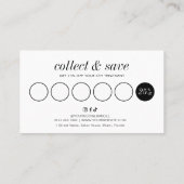 Minimalistische moderne zwart witte wimpers kapsal klantenkaartje (Achterkant)