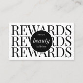 Minimalistische moderne zwart witte wimpers kapsal klantenkaartje (Voorkant)