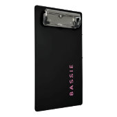 Minimalistische moderne zwarte aangepaste naam mini klembord (Schuin)