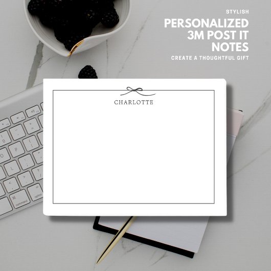 Minimalistische moderne zwarte boog Elegant gepers Post-it® Notes
