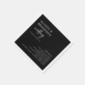 Minimalistische moderne zwarte bruiloft leuke feit servet (Hoek)