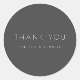 Minimalistische Moderne Zwarte Eenvoudige Trouw Tr Ronde Sticker