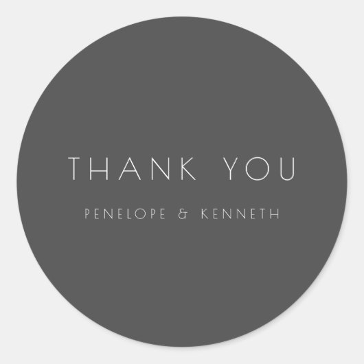 Minimalistische Moderne Zwarte Eenvoudige Trouw Tr Ronde Sticker (Voorkant)