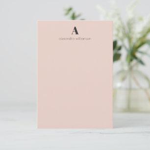 Minimalistische moderne zwarte en blush gepersonal bedankkaart