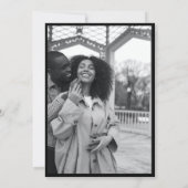 Minimalistische moderne zwarte foto bewaart de dat kaart (Achterkant)