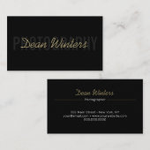 Minimalistische moderne zwarte goudfotograaf visitekaartje (Voorkant / Achterkant)