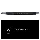Minimalistische moderne zwarte monogram pen