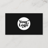 Minimalistische moderne zwarte QR-code sociale med Visitekaartje (Voorkant)