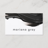 Minimalistische moderne zwarte verf visitekaartje (Voorkant)