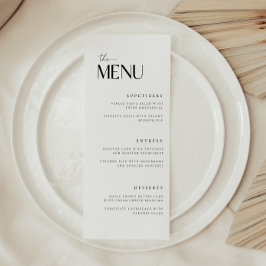Minimalistische & Moderne Zwarte Witte Bruiloft Menu