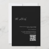 Minimalistische moderne zwarte | Witte QR-code tro Kaart (Achterkant)