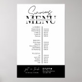 Minimalistische moderne zwarte witte salons servic poster (Voorkant)