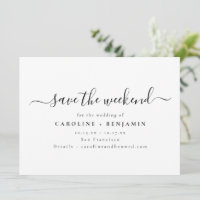 Minimalistische moderne zwarte witte script weeken