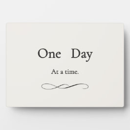 Minimalistische Moed Plaquette 'Eén Dag per Tijd' Fotoplaat