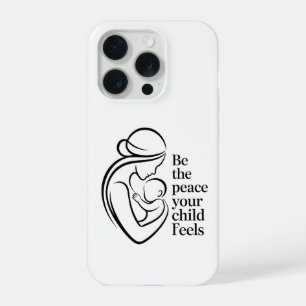Minimalistische Moeder Baby Lijn Kunst Citaat iPhone 15 Pro Case