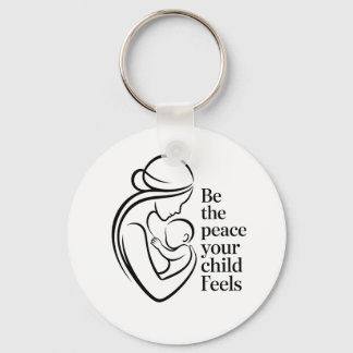 Minimalistische Moeder Baby Lijn Kunst Citaat Sleutelhanger