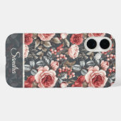 Minimalistische Moeder Cadeau Roos Bloem Naam Case-Mate iPhone Case (Achterkant (horizontaal))