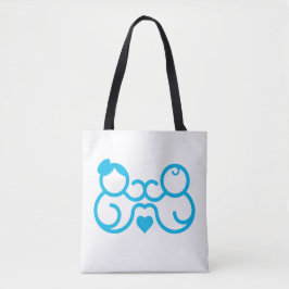 Minimalistische Moeder En Baby Hart Lijn Kunst Cad Tote Bag