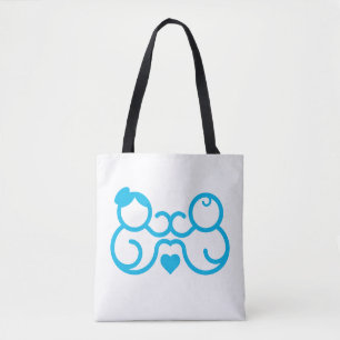 Minimalistische Moeder En Baby Hart Lijn Kunst Cad Tote Bag