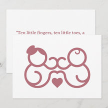Minimalistische Moeder en Baby Hartlijn Baby Showe