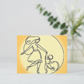 Minimalistische moeder en kind dansen feestdagenkaart (Staand voorkant)