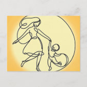 Minimalistische moeder en kind dansen feestdagenkaart (Voorkant)
