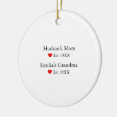 Minimalistische moeder gepromoveerd tot oma keramisch ornament (Links)