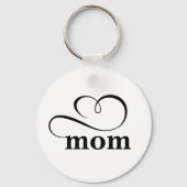 Minimalistische Moeder Hart Calligrafie Aangepast Sleutelhanger (Voorkant)