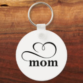 Minimalistische Moeder Hart Calligrafie Aangepast Sleutelhanger (Voorkant)