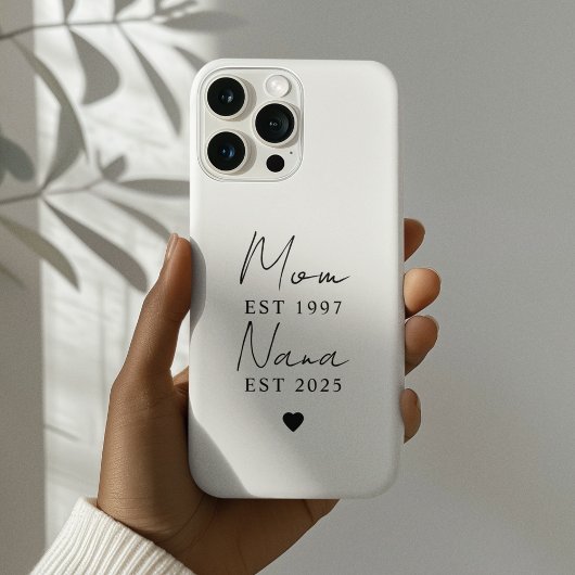 Minimalistische moeder Nana EST jaar gepersonalise Case-Mate iPhone Case