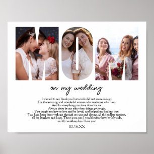 Minimalistische moeder op mijn bruiloft moeder van poster