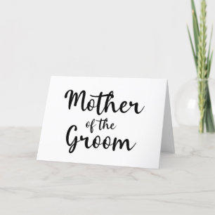 Minimalistische moeder van de bruidegom bedankkaart