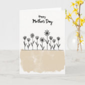 Minimalistische Moederdagkaart Kaart (Gele Bloem)