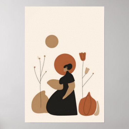 Minimalistische Moederdschap Muurkunst | Abstracte Poster (Voorkant)