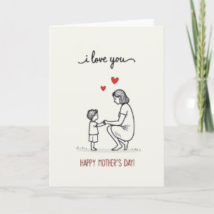 Minimalistische Moeders Liefde Kaart